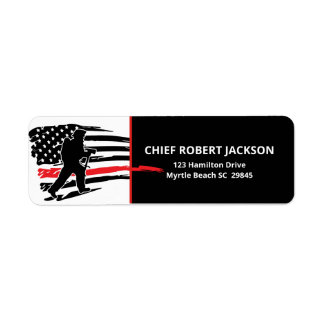 Etiqueta Bombeiros Red Black American Flag Return