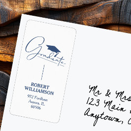 Etiqueta Boné de formatura Blue Return Address
