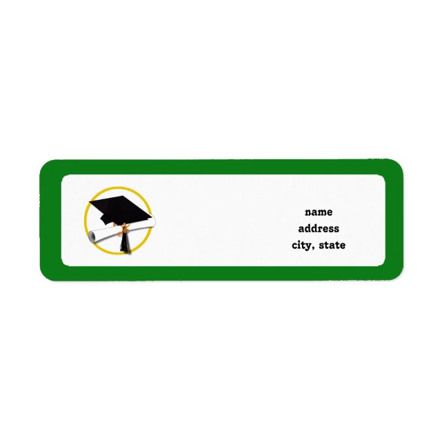 Etiqueta Boné de formatura c/Diploma - Contexto Verde (Frente)