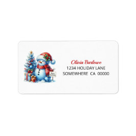 Etiqueta Boneco de Neve de Natal