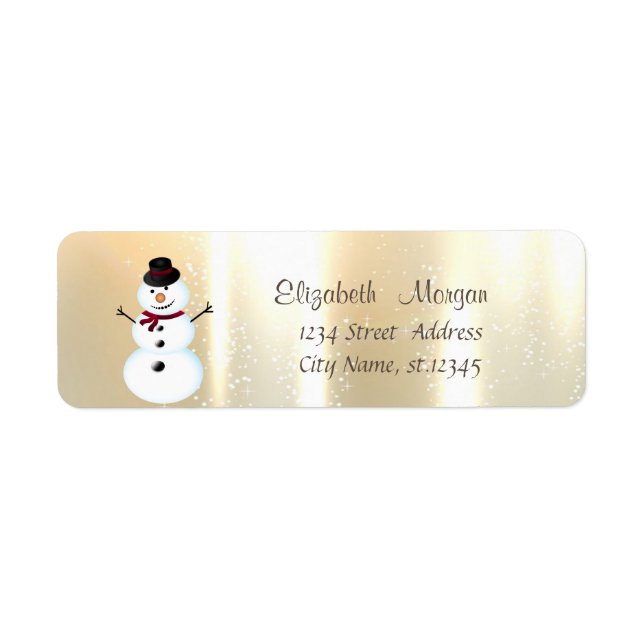 Etiqueta Boneco de Neve Elegante e Sofisticado (Frente)