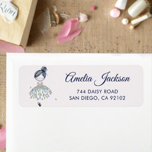 Etiqueta Bonita Ballerina Princesa Menina Bonde Endereço de