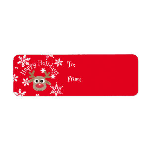 Etiqueta Bonita Cartoon Reindeer Snowflake Presente de Nata
