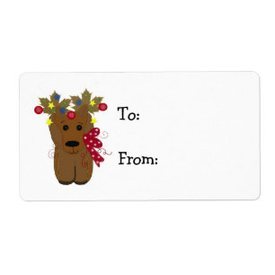 Etiqueta Bonita Reindeer de Natal