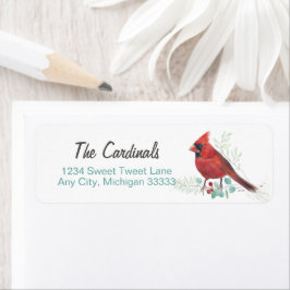 Etiqueta Bonito Arte Cardinal Vermelha
