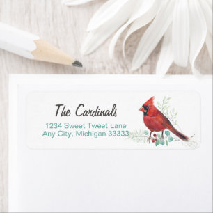Etiqueta Bonito Arte Cardinal Vermelha