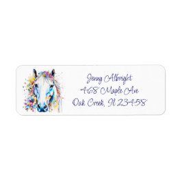 Etiqueta Bonito Cavalo Branco Floral Personalizado