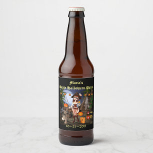 Etiqueta bonito da garrafa de cerveja da menina do