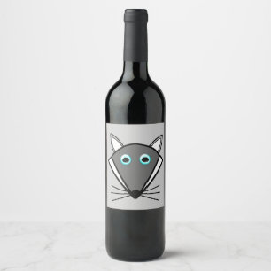 Etiqueta bonito da garrafa de vinho do lobo do Dia