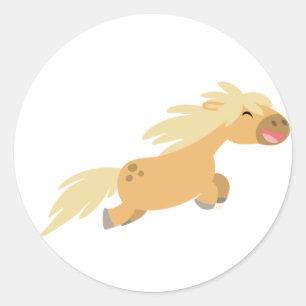 Etiqueta bonito do pônei do Palomino dos desenhos