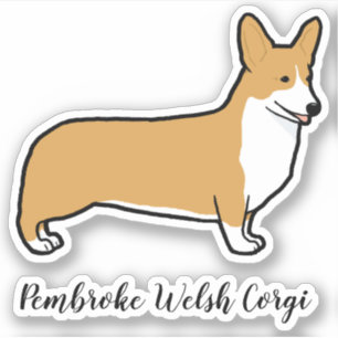 Etiqueta bonito do vinil da raça do cão do Corgi