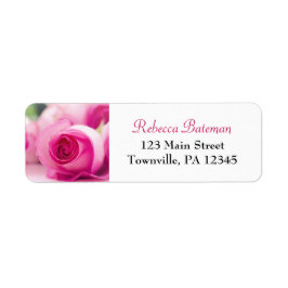 Etiqueta Bonito em Rosas Rosa