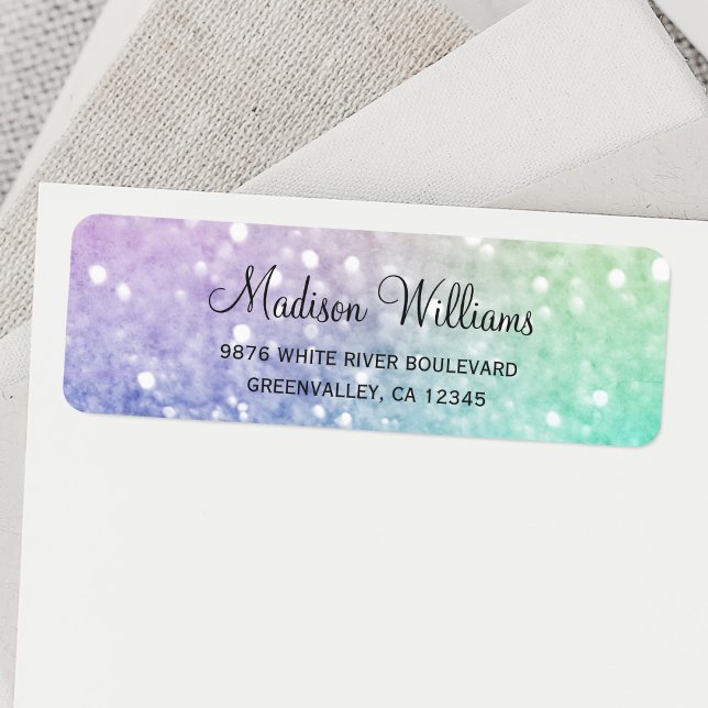 Etiqueta Bonito Holographic Glitter Girly Glamorosa (Criador carregado)