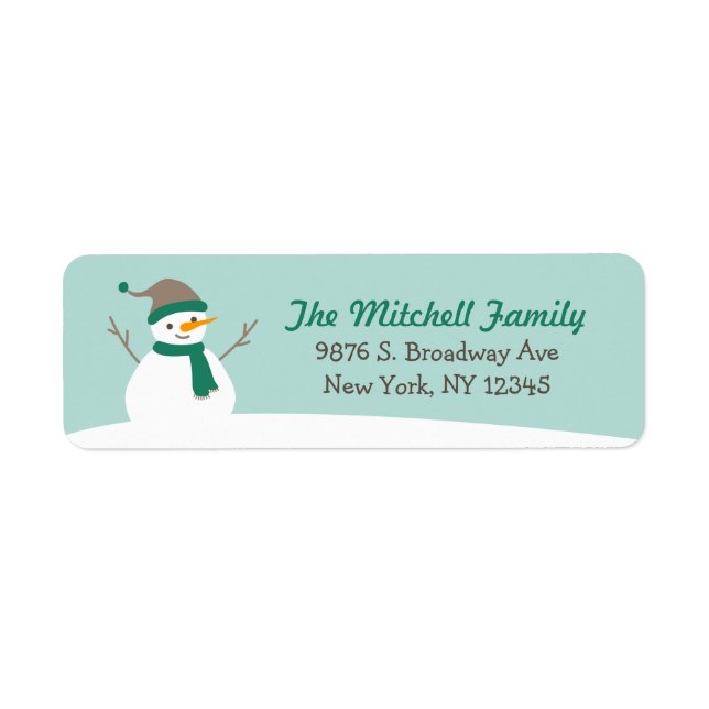 Etiqueta Bonito inverno Snowman (Frente)
