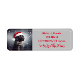 Etiqueta Bonito laboratório preto em Scarf e Santa Hat