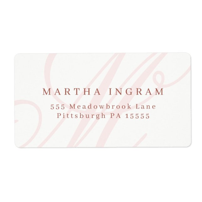 Etiqueta Bonito Monograma Minimalista (Frente)