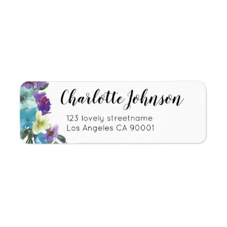 Etiqueta Bonito Nome de Script Floral Moderno Retorno Ender