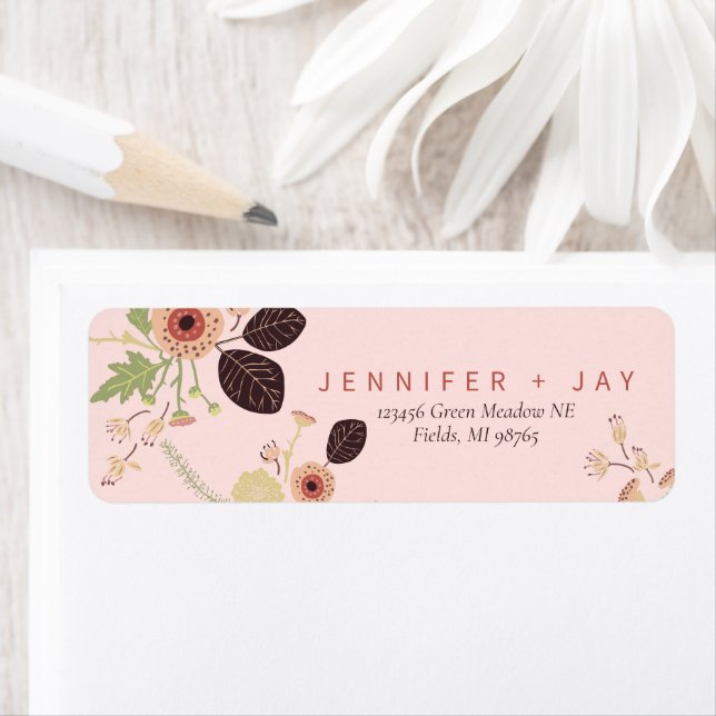Etiqueta Bonito rosa Floral (Insitu)