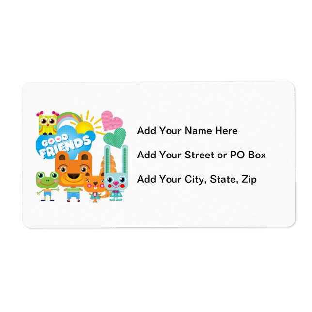 Etiqueta Bons amigos dos animais (Frente)