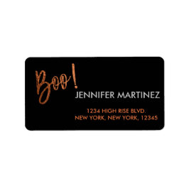 Etiqueta Boo! Rótulo de Endereço Moderno do Halloween