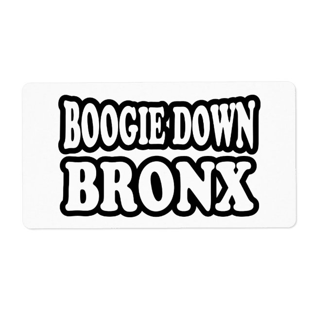 Etiqueta Boogie Down Bronx, NYC (Frente)