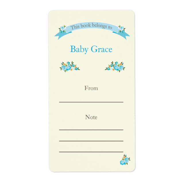 Etiqueta Bookplate azul (Frente)