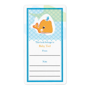 Etiqueta Bookplate da baleia