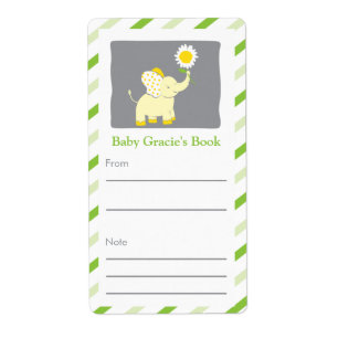 Etiqueta Bookplate do elefante da margarida