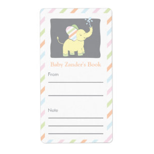 Etiqueta Bookplate neutro do elefante