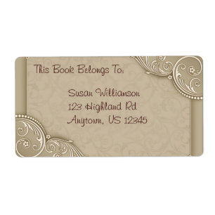 Etiqueta Bookplate ou endereço elegante