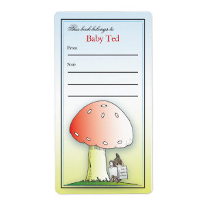 Etiqueta Bookplate pequeno do rato