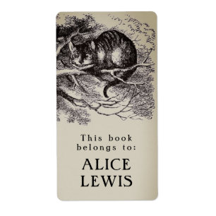 Etiqueta Bookplate personalizado do gato de Cheshire do