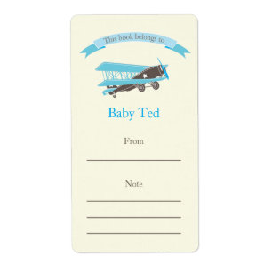 Etiqueta Bookplate plano azul