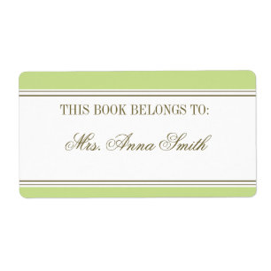 Etiqueta Bookplate simples do verde do primavera da listra