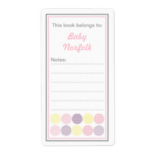 Etiqueta Bookplates modernos do ponto da menina com área d