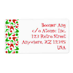 Etiqueta Boomerangues de Natal Retro
