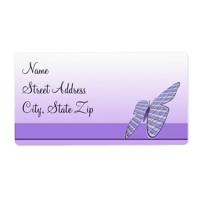 Etiqueta Borboleta Gingham (Frente)