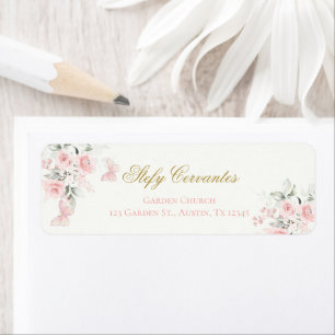 Etiqueta Borboleta Rosa Quinceañera