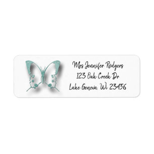 Etiqueta Borboleta Teal