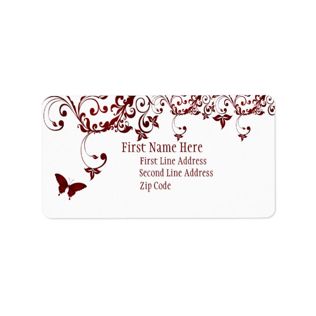 Etiqueta Borboleta Vermelha (Frente)