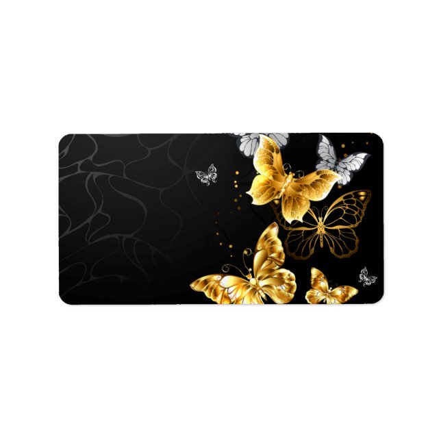 Etiqueta Borboletas Douradas e brancas (Frente)