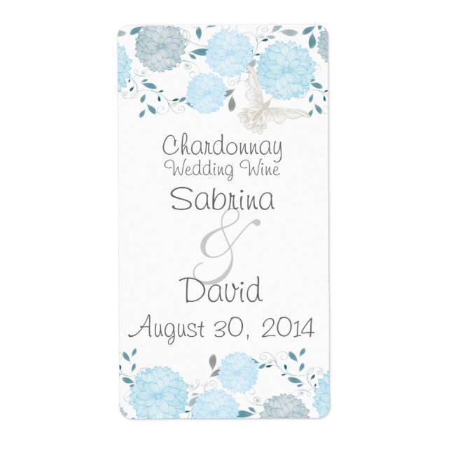 Etiqueta Borboletas e castanhas-azuis (Frente)