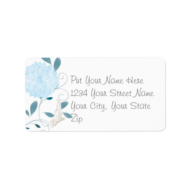 Etiqueta Borboletas e cristais azuis (Frente)