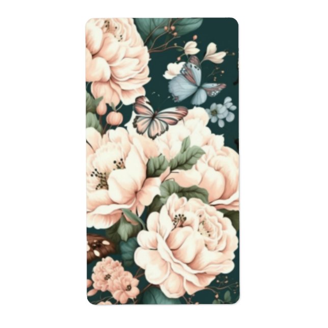 Etiqueta Borboletas e flores (Frente)