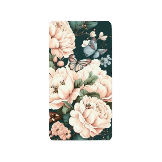 Etiqueta Borboletas e flores (Frente)