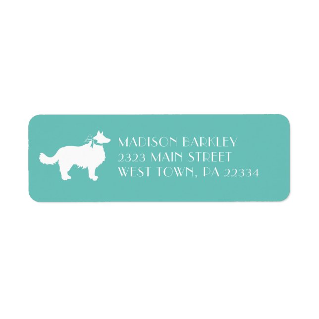 Etiqueta Borda Collie Dog Puppy (Frente)