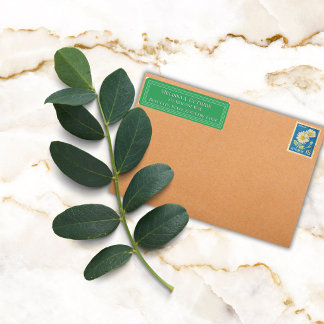 Etiqueta Borda Colorida Elegante Personalizada Verde Flores
