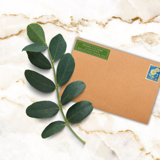 Etiqueta Borda Colorida Elegante Personalizada Verde Oliva