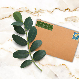 Etiqueta Borda Colorida Elegante Personalizada Verde Oliva