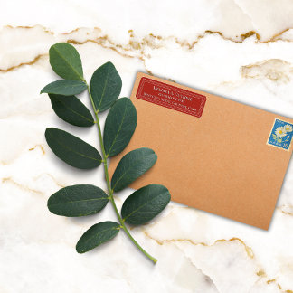 Etiqueta Borda Colorida Elegante Personalizada Vermelho Int